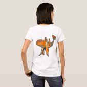 Naive retro style art whale t-shirt (Achterkant volledig)