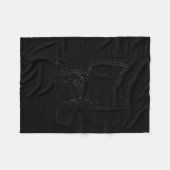 Naive Sy Cat Doodle Funny Meow Pun Art  Fleece Deken (Voorkant (Horizontaal))