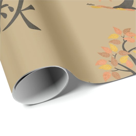 Najaar (秋) Herfst bladeren Gift Wrapping Paper Cadeaupapier (Rol Hoek)
