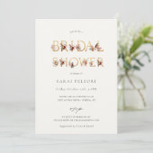Najaar Aarde-Tone Floral Bridal Shower Invitation Kaart (Staand voorkant)