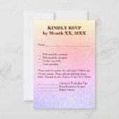 Najaar Abstract Shimmer Pink Paars RSVP Menu Kaart (Voorkant)