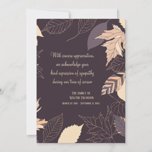 Najaar Achtergrond Sympathie Hartelijk dank Bedankkaart (Voorkant)