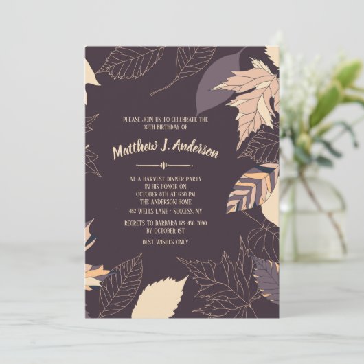 Najaar Achtergronduitnodiging Kaart (Staand voorkant)