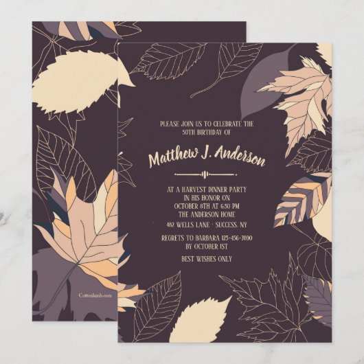 Najaar Achtergronduitnodiging Kaart (Voorkant / Achterkant)