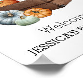 Najaar Baby shower kleine pompoen Waterverf Poster (Hoek)