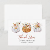 Najaar Baby shower pomkin - Hartelijk dank Bedankkaart (Voorkant / Achterkant)