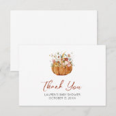 Najaar Baby shower pomkin - Hartelijk dank Bedankkaart (Voorkant / Achterkant)