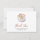 Najaar Baby shower pomkin - Hartelijk dank Bedankkaart (Voorkant)