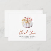 Najaar Baby shower pomkin - Hartelijk dank Bedankkaart (Voorkant / Achterkant)