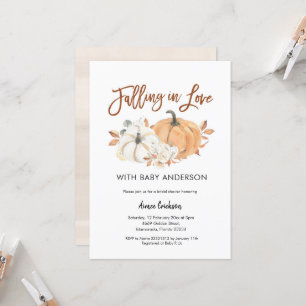 Najaar Baby shower Pumpkin Falling in Love Invitat Kaart