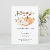 Najaar Baby shower Pumpkin Falling in Love Invitat Kaart (Staand voorkant)