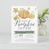 Najaar Baby shower Pumpkin Kaart (Staand voorkant)