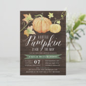 Najaar Baby shower Pumpkin Kaart (Staand voorkant)