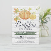 Najaar Baby shower Pumpkin Kaart (Staand voorkant)
