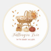 Najaar Baby shower Pumpkin Ronde Sticker (Voorkant)
