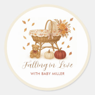 Najaar Baby shower Pumpkin Ronde Sticker