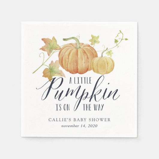 Najaar Baby shower Pumpkin Servet (Voorkant)