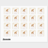 Najaar Baby shower Pumpkin Vierkante Sticker (Vel)