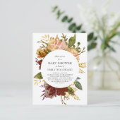 Najaar Baby shower tuinbouwcyclus Uitnodiging Briefkaart (Staand voorkant)