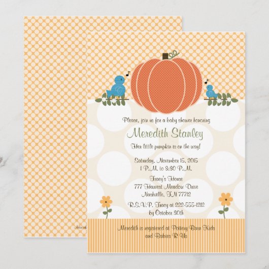 Najaar baby Shower-uitnodigingen Kaart (Voorkant / Achterkant)