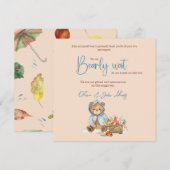 Najaar Beer Baby shower Dank u, Herfst beer Bedankkaart (Voorkant / Achterkant)