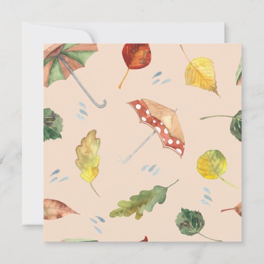 Najaar Beer Baby shower Dank u, Herfst beer Bedankkaart (Achterkant)