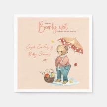 Najaar Beer Baby shower Papieren servet, cocktail