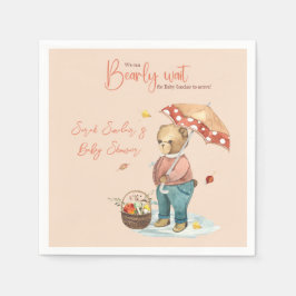 Najaar Beer Baby shower Papieren servet, cocktail Servet