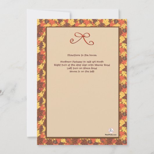 Najaar behandelt de Uitnodiging van de Partij van (Achterkant)