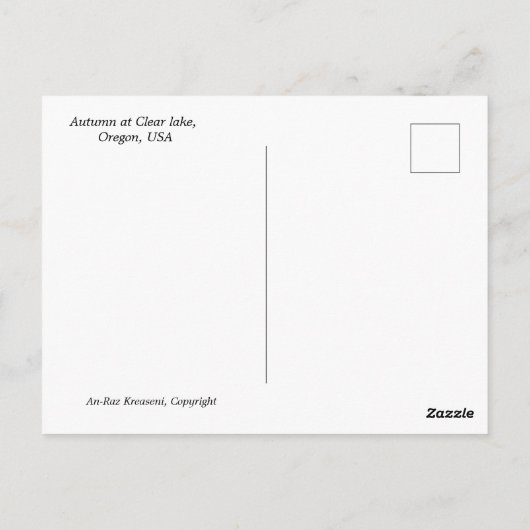 Najaar bij Clear Lake Briefkaart (Achterkant)