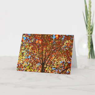 Najaar bladeren Fireworks Kaart