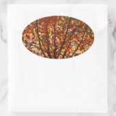 Najaar bladeren Fireworks Ovale Sticker (Tas)