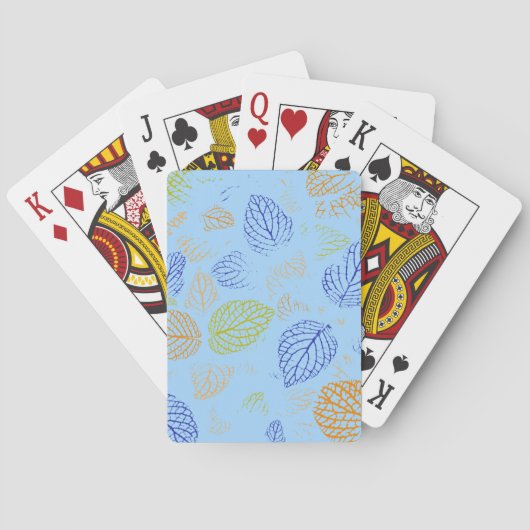 Najaar, bladpatroon 3 pokerkaarten (Achterkant)