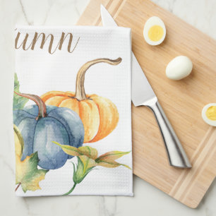 Najaar Blue White Green Sinaasappel Pumpkin Waterv Theedoek
