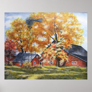 Najaar Boerderij House Poster
