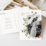 Najaar Boho Fall Wedding Save the Date Briefkaart<br><div class="desc">Deze herfst Bohemen Floral Wedding Save the Date Briefkaart from the Emilia Collectie bevat handgetekende floralen in herfst schaduwen van de bruine, roze, en goudvormende foto van het mooie stel. Pas het snel en eenvoudig aan met uw details. Druk eenvoudig de "pas het"knoop aan om de stijl en de plaatsing...</div>