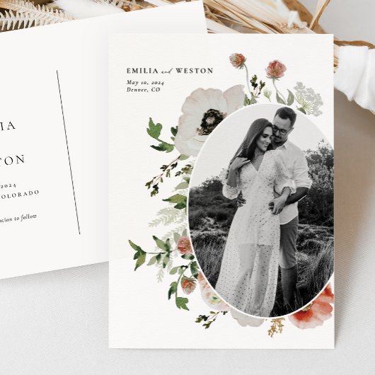 Najaar Boho Fall Wedding Save the Date Briefkaart