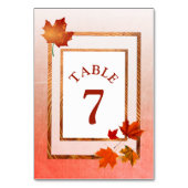 Najaar bruiloft  Herfst Tabelnummer Kaart (Achterkant)