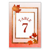 Najaar bruiloft  Herfst Tabelnummer Kaart (Voorkant)