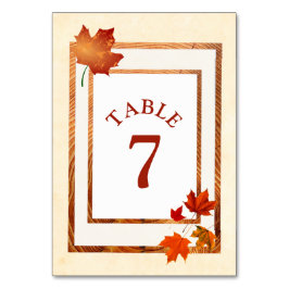 Najaar bruiloft  Herfst Tabelnummer Kaart