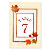 Najaar bruiloft  Herfst Tabelnummer Kaart (Achterkant)
