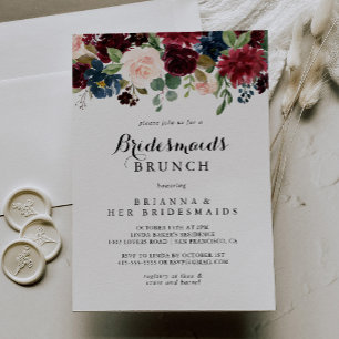Najaar Calligrafie Bridesmaids Brunch Shower Kaart