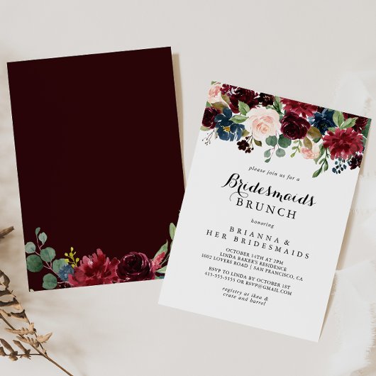 Najaar Calligrafie Bridesmaids Brunch Shower Kaart