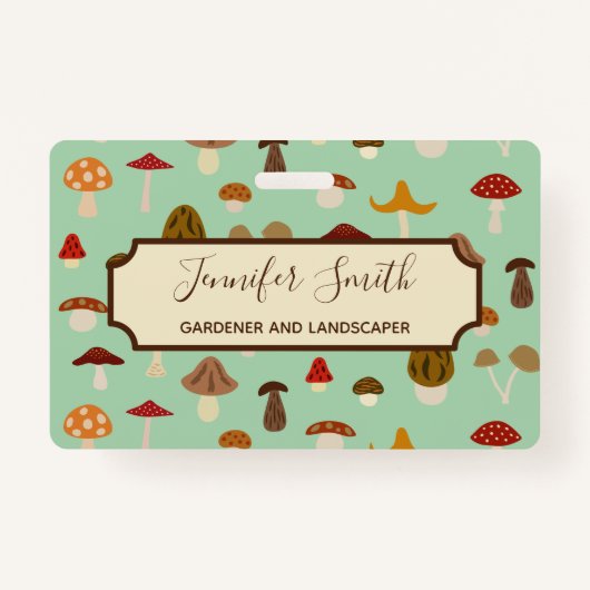 Najaar champignons Business Badge (Voorkant)