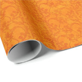 Najaar Damask Sinaasappel Cadeaupapier (Rol Hoek)