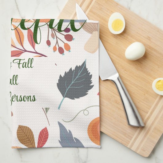 Najaar "dankbaar" Happy Herfst Y-all Theedoek (Quarter Fold)