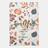 Najaar "dankbaar" Happy Herfst Y-all Theedoek (Verticaal)