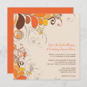 najaar deco Floral Swirls Weddenschap Kaart (Voorkant / Achterkant)