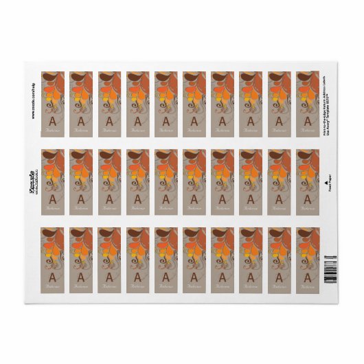 Najaar deco Floral Swirls Wedding Party Labels (Full Sheet)