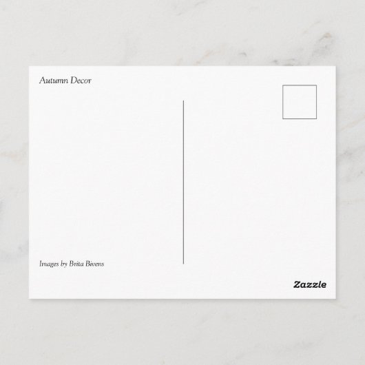 Najaar Decor Briefkaart (Achterkant)